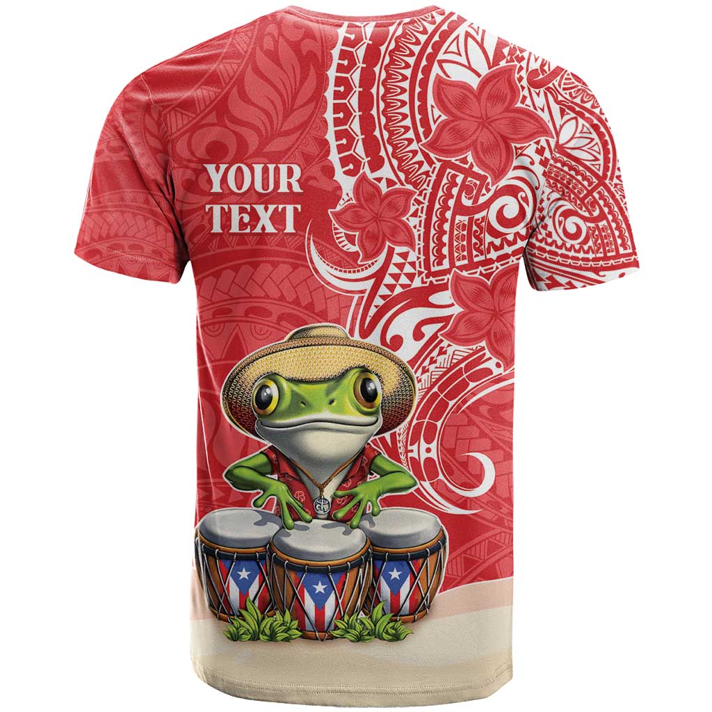 Personalized Puerto Rico T Shirt Coqui Frog With Polynesian Pattern - Wonder Print Shop