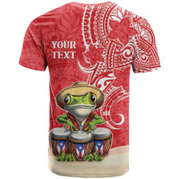 Personalized Puerto Rico T Shirt Coqui Frog With Polynesian Pattern - Wonder Print Shop