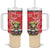 Personalized Puerto Rico Tumbler With Handle Coqui Frog With Polynesian Pattern - Wonder Print Shop