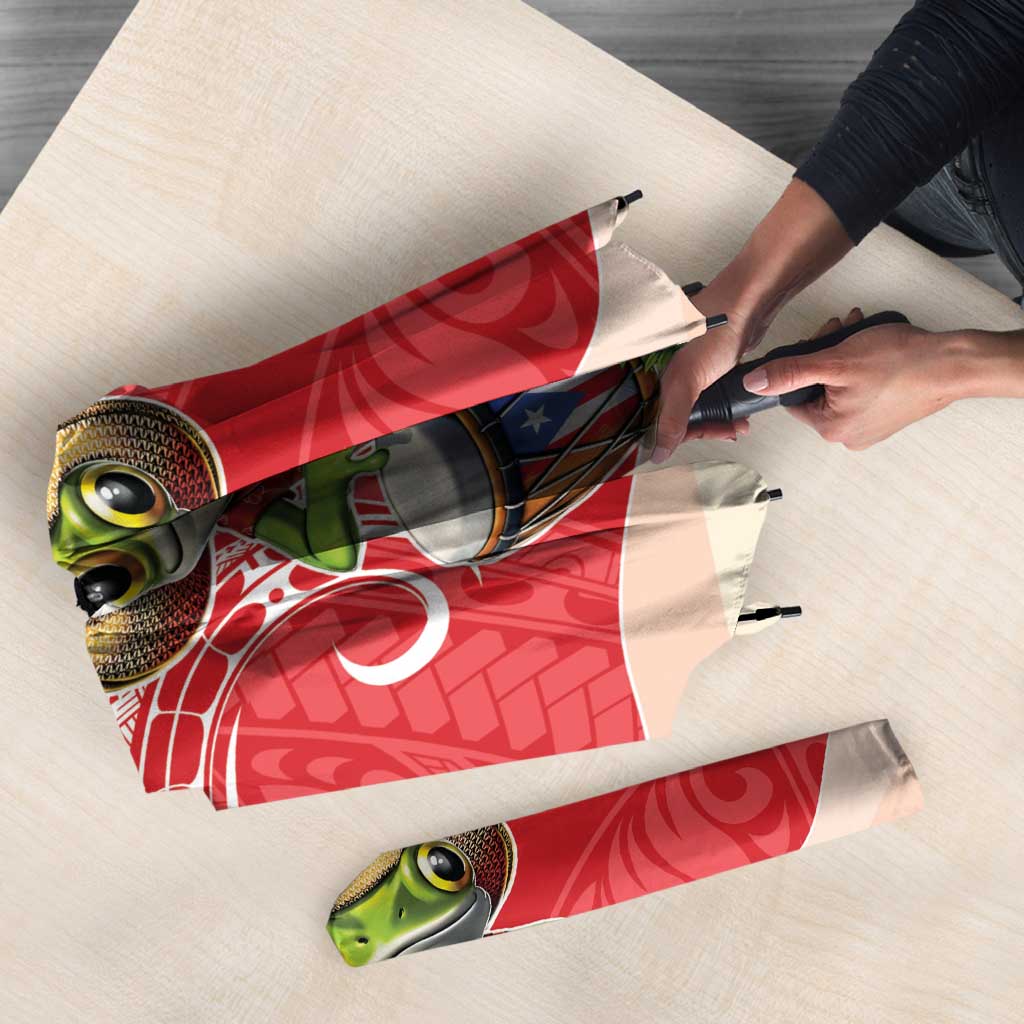 Puerto Rico Umbrella Coqui Frog With Polynesian Pattern - Wonder Print Shop