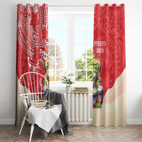 Puerto Rico Window Curtain Coqui Frog With Polynesian Pattern - Wonder Print Shop