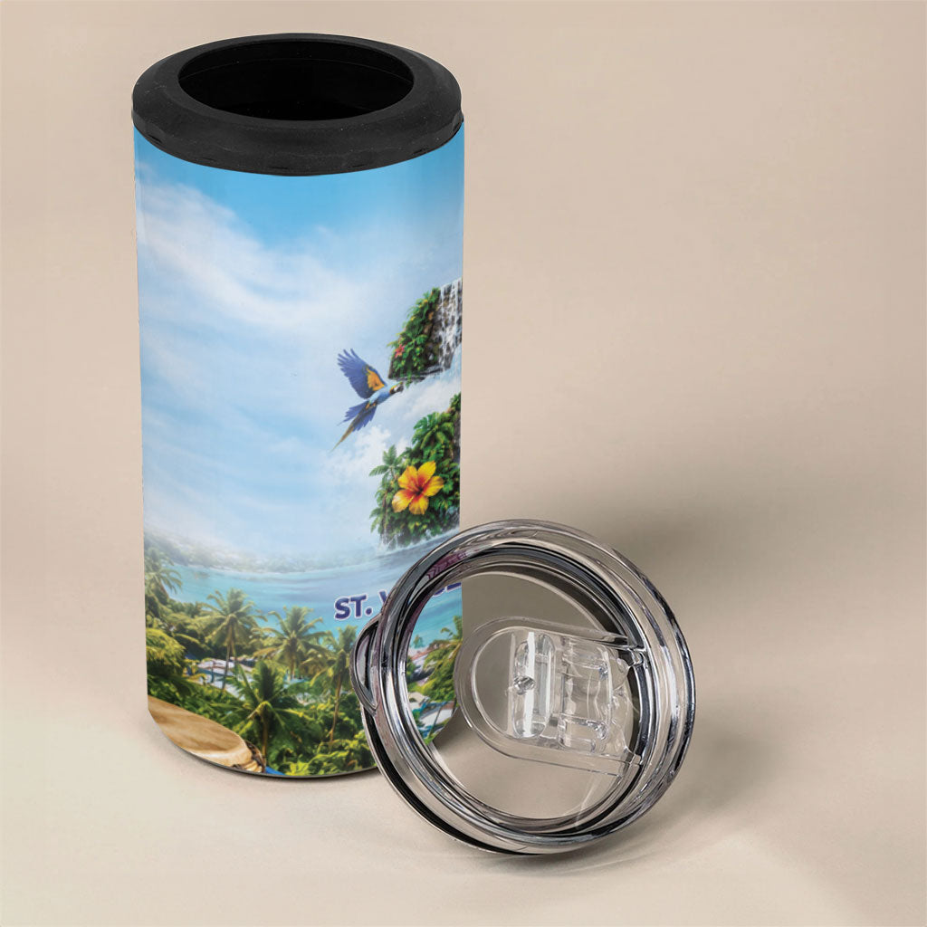 Saint Vincent And The Grenadines 4 in 1 Can Cooler Tumbler October 27 Independence Day