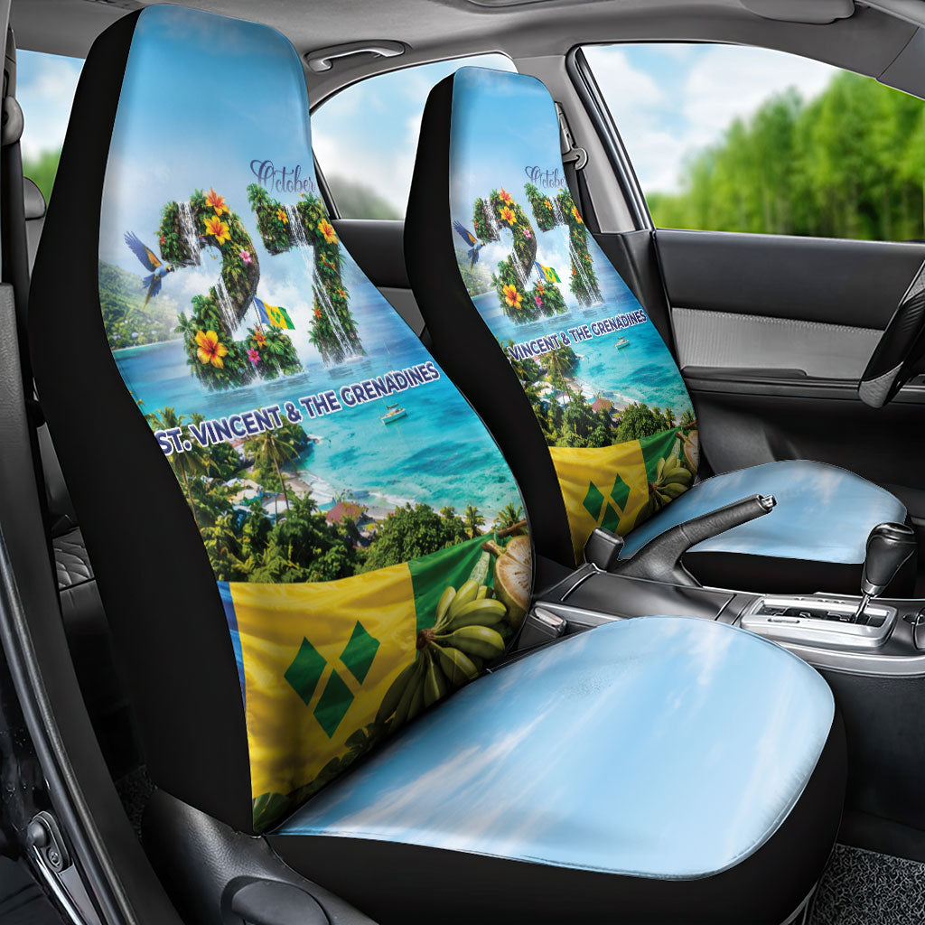 Saint Vincent And The Grenadines Car Seat Cover October 27 Independence Day