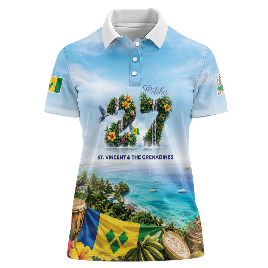 Saint Vincent And The Grenadines Women Polo Shirt October 27 Independence Day