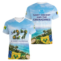 Saint Vincent And The Grenadines Women V-Neck T-Shirt October 27 Independence Day