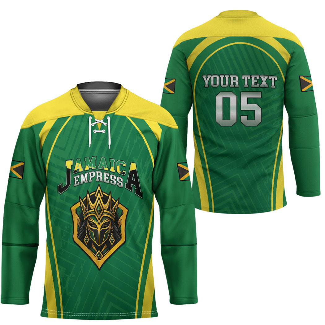 Custom 2026 Jamaica Cricket Queens Hockey Jersey Sporty Style
