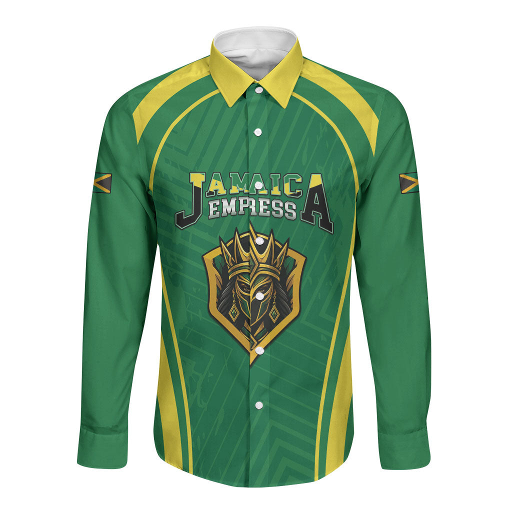 Custom 2026 Jamaica Cricket Queens Long Sleeve Button Shirt Sporty Style