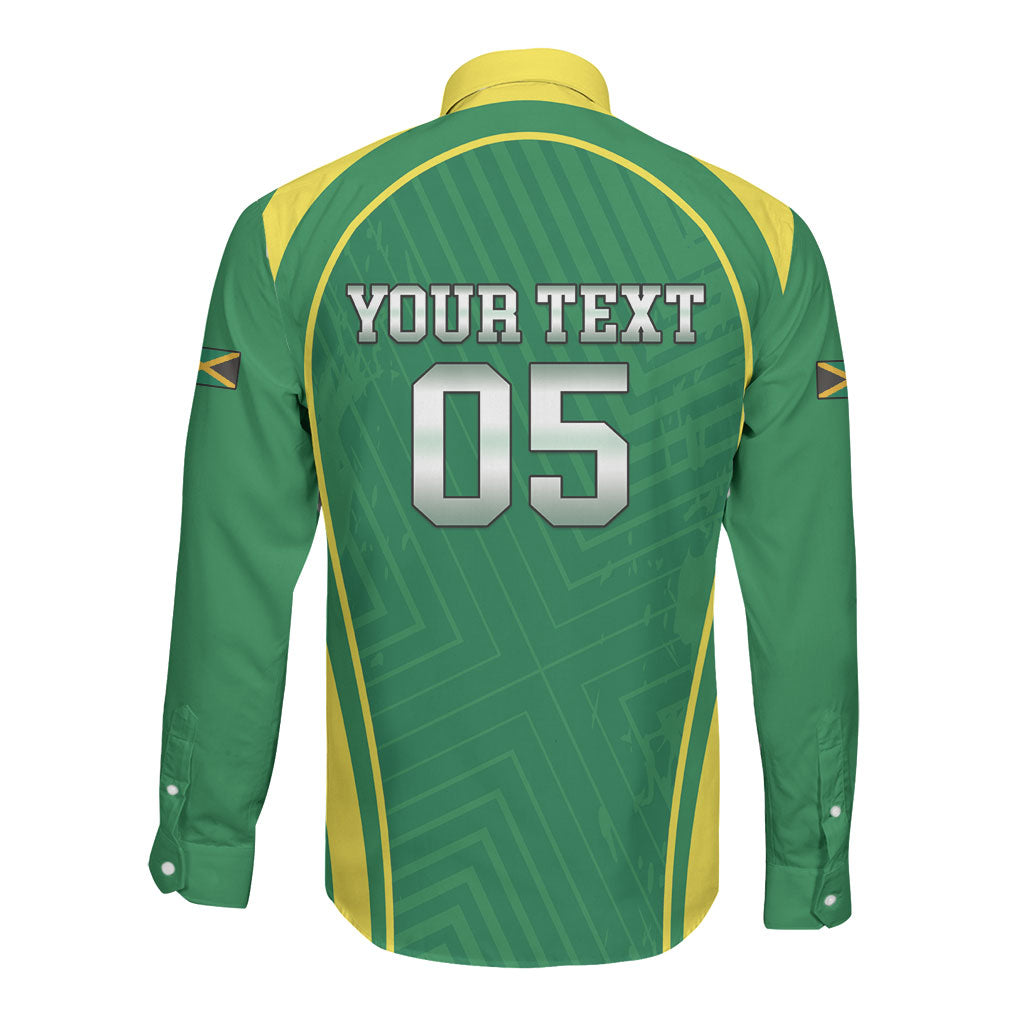 Custom 2026 Jamaica Cricket Queens Long Sleeve Button Shirt Sporty Style