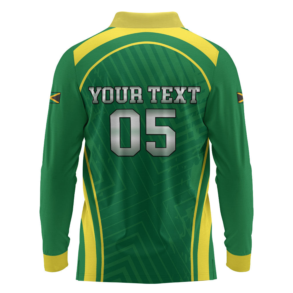 Custom 2026 Jamaica Cricket Queens Long Sleeve Polo Shirt Sporty Style