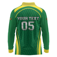 Custom 2026 Jamaica Cricket Queens Long Sleeve Polo Shirt Sporty Style