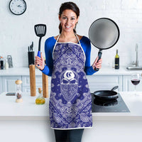 Blue Paisley Apron Skull Gangster - Wonder Print Shop