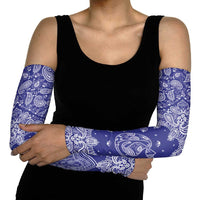 Blue Paisley Arm Sleeves Skull Gangster - Wonder Print Shop