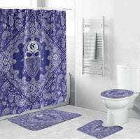 Blue Paisley Bathroom Set Skull Gangster - Wonder Print Shop