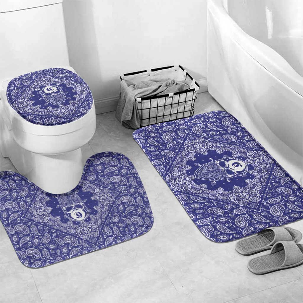 Blue Paisley Bathroom Set Skull Gangster - Wonder Print Shop
