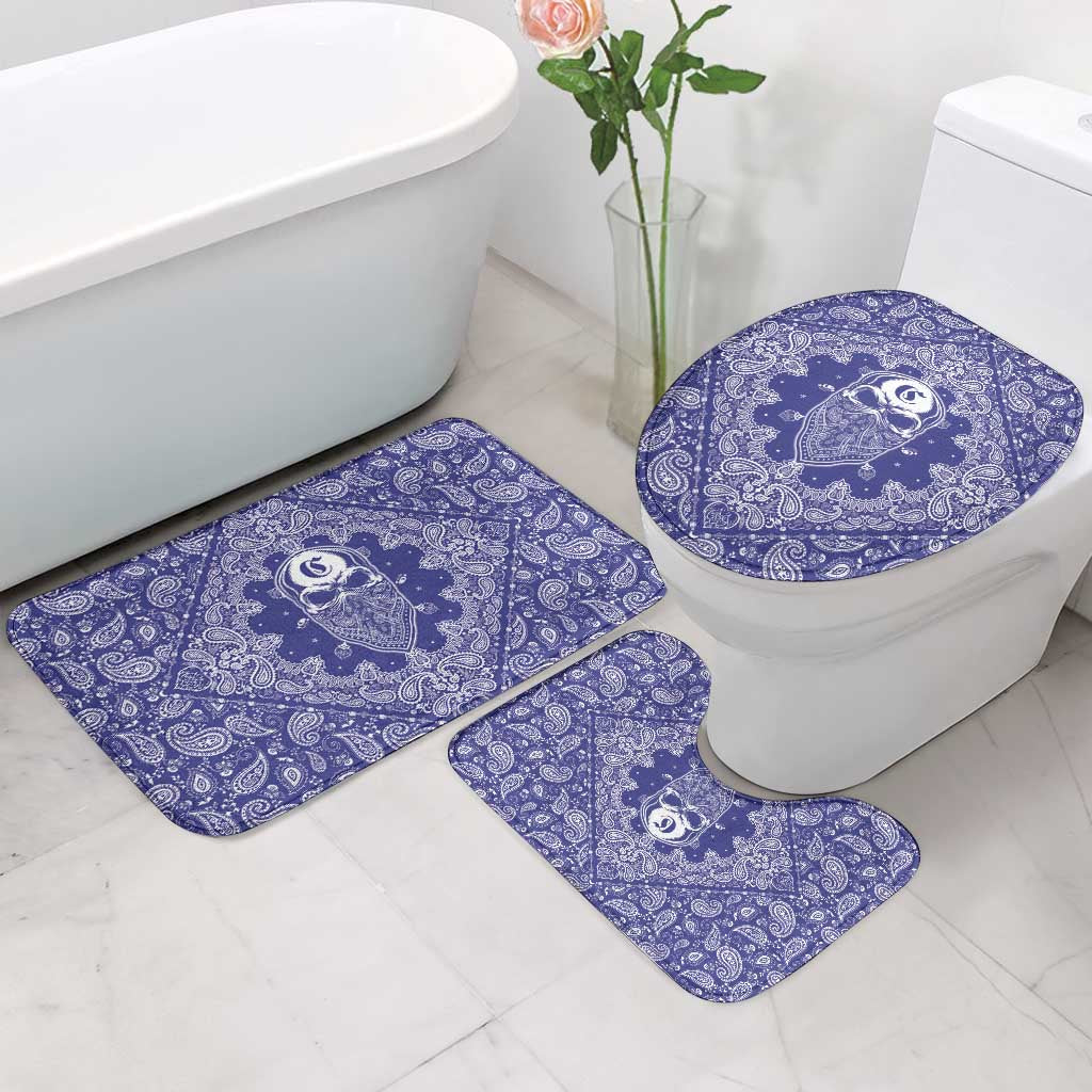 Blue Paisley Bathroom Set Skull Gangster - Wonder Print Shop