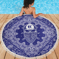 Blue Paisley Beach Blanket Skull Gangster - Wonder Print Shop