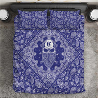 Blue Paisley Bedding Set Skull Gangster - Wonder Print Shop