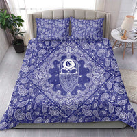 Blue Paisley Bedding Set Skull Gangster - Wonder Print Shop