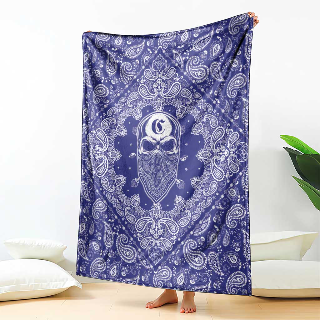 Blue Paisley Blanket Skull Gangster - Wonder Print Shop