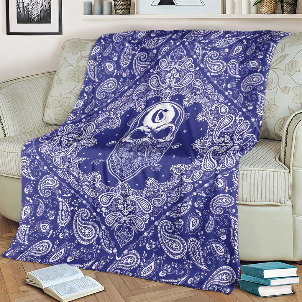Blue Paisley Blanket Skull Gangster - Wonder Print Shop
