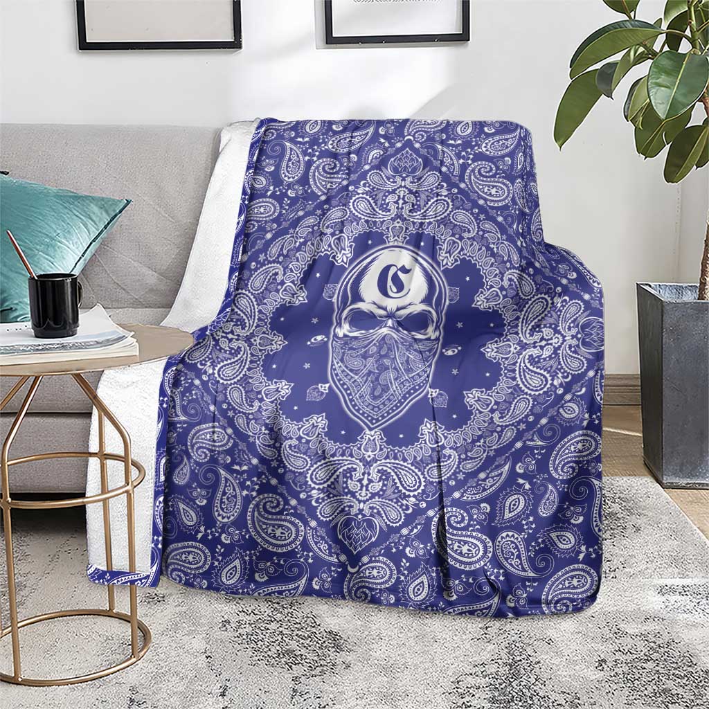 Blue Paisley Blanket Skull Gangster - Wonder Print Shop