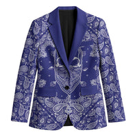 Blue Paisley Blazer Skull Gangster - Wonder Print Shop