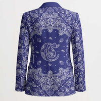 Blue Paisley Blazer Skull Gangster - Wonder Print Shop