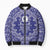 Blue Paisley Bomber Puffer Jacket Skull Gangster - Wonder Print Shop