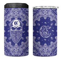 Blue Paisley 4 in 1 Can Cooler Tumbler Skull Gangster - Wonder Print Shop