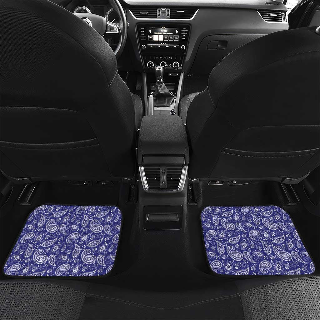 Blue Paisley Car Mats Skull Gangster - Wonder Print Shop