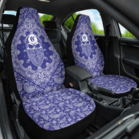 Blue Paisley Car Seat Cover Skull Gangster - Wonder Print Shop