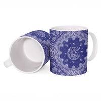 Blue Paisley Ceramic Mug Skull Gangster - Wonder Print Shop