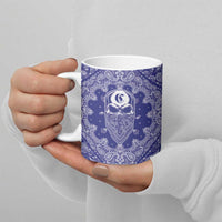 Blue Paisley Ceramic Mug Skull Gangster - Wonder Print Shop