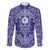 Blue Paisley Family Matching Off The Shoulder Long Sleeve Dress and Hawaiian Shirt Skull Gangster - Wonder Print Shop