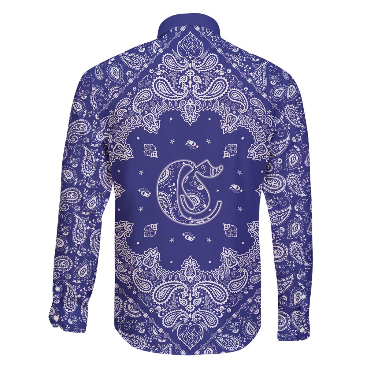 Blue Paisley Family Matching Off The Shoulder Long Sleeve Dress and Hawaiian Shirt Skull Gangster - Wonder Print Shop