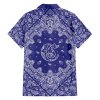 Blue Paisley Family Matching Puletasi and Hawaiian Shirt Skull Gangster - Wonder Print Shop