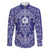 Blue Paisley Family Matching Short Sleeve Bodycon Dress and Hawaiian Shirt Skull Gangster - Wonder Print Shop