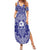 Blue Paisley Family Matching Summer Maxi Dress and Hawaiian Shirt Skull Gangster - Wonder Print Shop