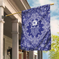 Blue Paisley Garden Flag Skull Gangster - Wonder Print Shop