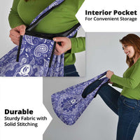 Blue Paisley Grocery Bag Skull Gangster - Wonder Print Shop