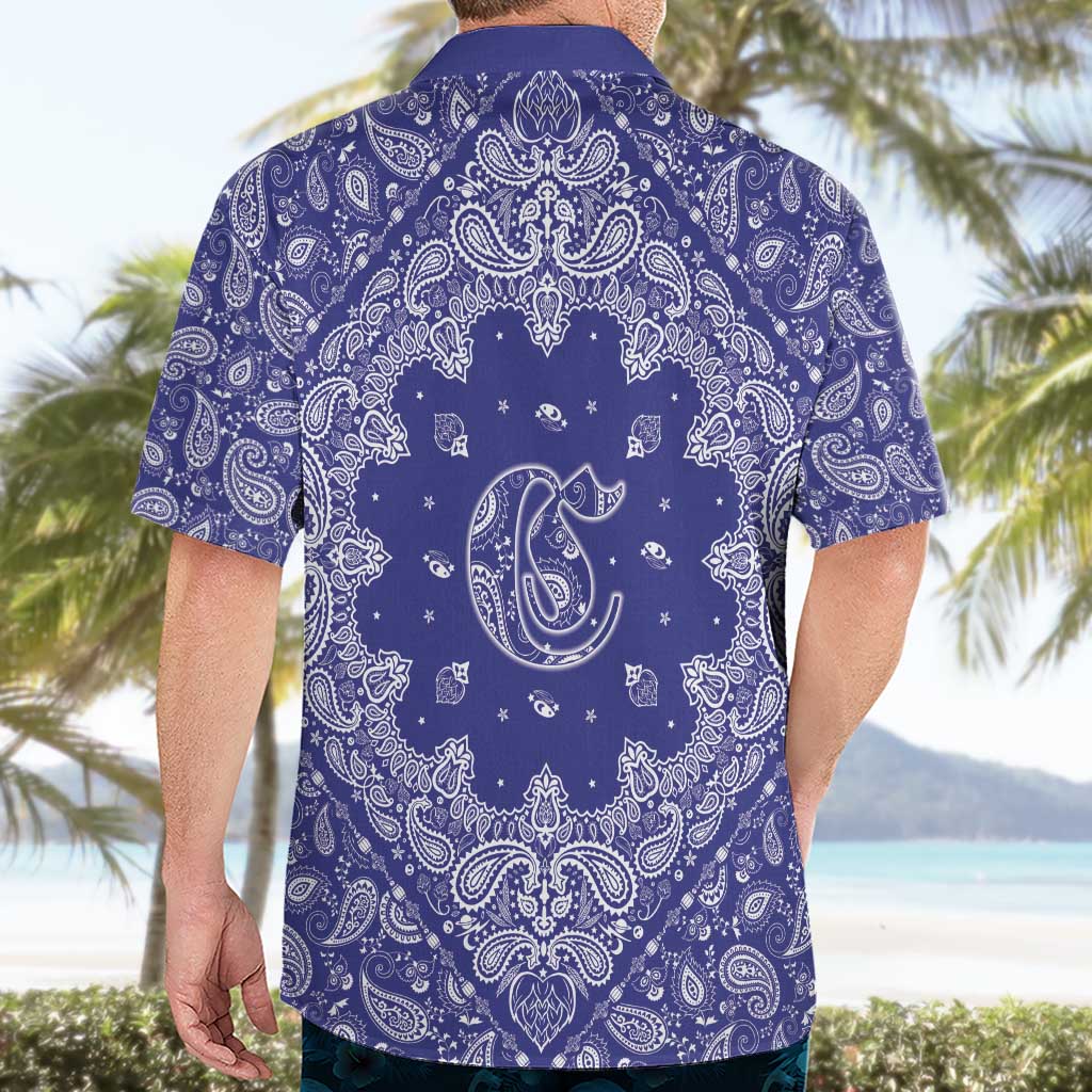 Blue Paisley Hawaiian Shirt Skull Gangster - Wonder Print Shop