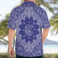 Blue Paisley Hawaiian Shirt Skull Gangster - Wonder Print Shop