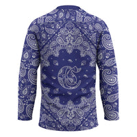 Blue Paisley Hockey Jersey Skull Gangster - Wonder Print Shop