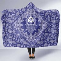 Blue Paisley Hooded Blanket Skull Gangster - Wonder Print Shop