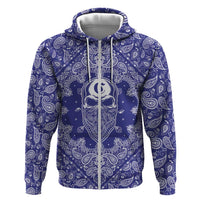 Blue Paisley Hoodie Skull Gangster - Wonder Print Shop