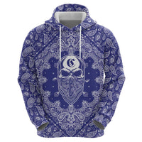 Blue Paisley Hoodie Skull Gangster - Wonder Print Shop