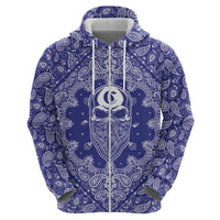 Blue Paisley Hoodie Skull Gangster - Wonder Print Shop
