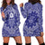 Blue Paisley Hoodie Dress Skull Gangster - Wonder Print Shop