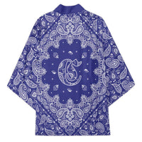 Blue Paisley Kimono Skull Gangster - Wonder Print Shop