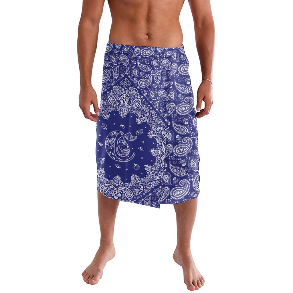 Blue Paisley Lavalava Skull Gangster - Wonder Print Shop